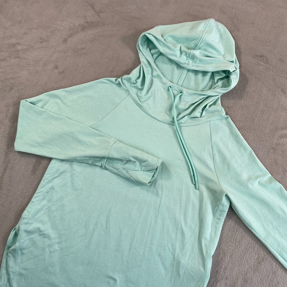 Athleta Uptempo Hoodie Sweatshirt Women Small Mint Pullover Side‎ Slits Yoga Gym